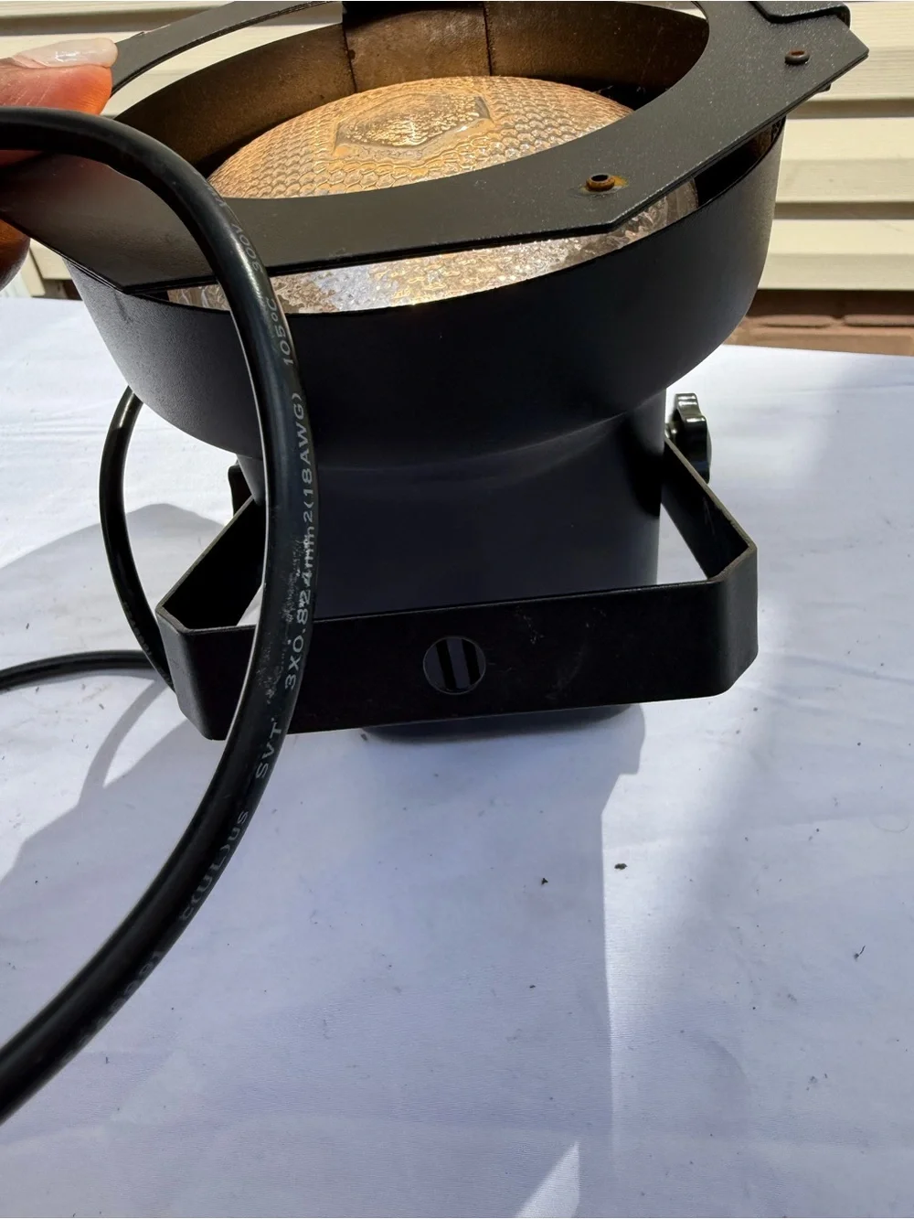 Black Octagonal Parabolic Indoor Accent Light - Amber Lens